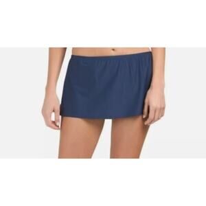 Ellen Tracy Blue Swim Skirt Bottom Ruched Side Full Coverage Women’s Size 12